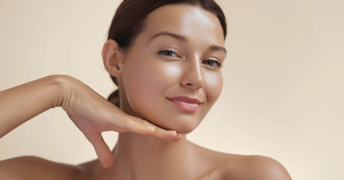Close-up of exfoliating chemical peel improving skin texture.